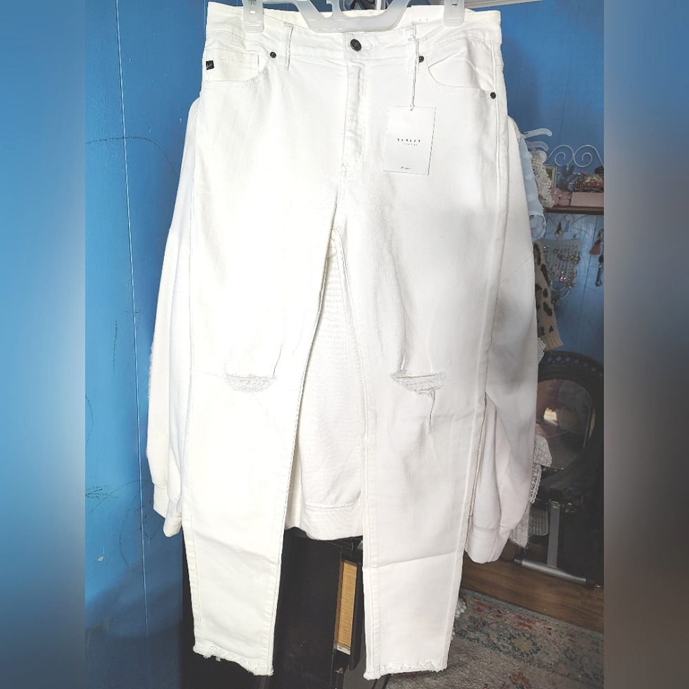 KanCan White Distressed Denim